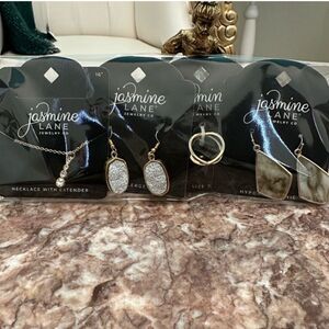 Lot of 4 Jasmine Lane Jewelry. Necklace, Ring, 2 Earrings. Wholesale. Reseller.